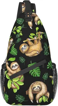 Модерен мъжки дамски чанти-прашка с животни, гърдите раница през рамо, лек ден за ден раница, чанта на рамото за пътуване