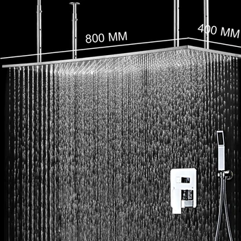 Модерна Баня С Дъждовна Дюза За душата на 16 инча x 31 инча Таванна Душ-Панел за Топла и Студена 2 Начина на Смесване, Клапани