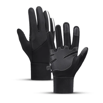 Модерни дизайнерски младежки ръкавици за каране на мотор, здрава велосипедни ръкавици от изкуствена кожа с дланите за мъже, шоссейный под наем с 3 пръста, които могат да се докоснат зад екрана