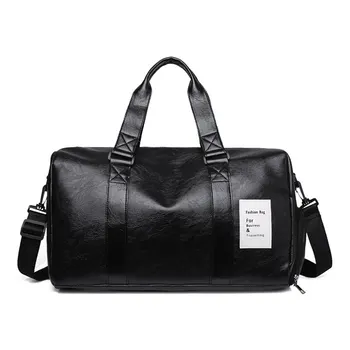 Мъжка чанта от мека кожа, висококачествен луксозен куфар, мъжка чанта за фитнес, чанта за багаж Weekender с пакет обувки
