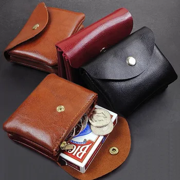 Мъжки портфейл от изкуствена кожа, чанта за съхранение на пасианс, двуслойни ID притежателите на кредитни карти, портфейл за монети, дамски портмонета, портфейли бизнес