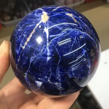 Натурален кристална топка от син камък, исцеляющий Рейки от естествен кристал 60-65 мм