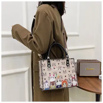 Нова печат чанта ръчна изработка тканая чанта САМ материал на рамото домашно чанти на жените с голям капацитет чанти Чанта на рамото 