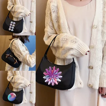 Нови дамски модни чанти за подмишниците, чанта на рамото с 3D принтом, ежедневни дамски чанта-скитник, чанта-полумесец за междуградски пътувания