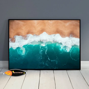 Океанская вълна, принт с изображение на портокал плажа, илюстрация крайбрежие на Австралия, красив плакат с образа на океана с Голям океана на пътя, Виктория, Австралия
