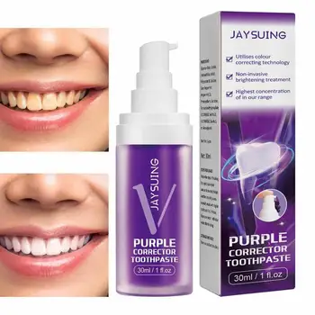 Паста за зъби за почистване на зъбите лилав цвят, избелваща за зъби, паста за зъби V34, за почистване на устната кухина, осветляющая, лечебното емайл, свеж дъх