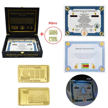 Петдесет контейнери Зимбабве, големи хартиени пари, красив сертификат Зимбабве с флуоресцентным ефект, събиране на фенове, украса за дома