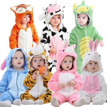 Плъзгачи Детски дрехи 2022 Детски плъзгачи Гащеризон за малките момчета и момичета Дрехи за новородено Bebe с качулка за деца Сладък детски костюми с единорогом