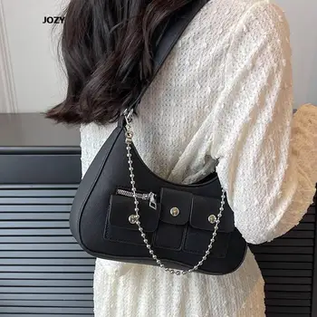 Полумесец, ежедневни дамски чанти през рамо от изкуствена кожа, луксозни дизайнерски нова чанта през рамо за жени, реколта класически универсални портфейли