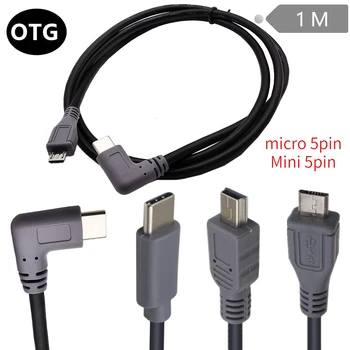 Правоъгълен USB 3.1 Type-C Към Micro 5pin Mini 5 пенса USB OTG От Мъжете на мъжа Кабел-Адаптер За зареждане на Данни USB-C за Камера на Мобилен телефон