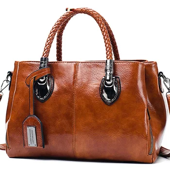 Реколта Масло восъчни кожени луксозни чанти, дамски чанти дизайнерски дамски ръчни чанти за жени от 2021 чанта sac a main Femme Bolsa Feminina