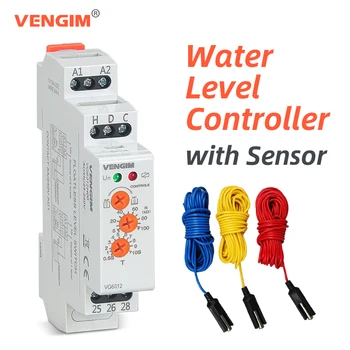Реле за контрол на нивото на течностите VENGIM Електронен автоматичен регулатор на нивото на водата Премина 220 Контролер водна помпа с датчик