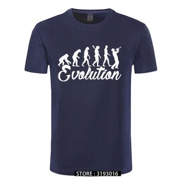 Риза с една тръба - Тениска Trumpet Evolution, тениски от 100% памук с писмото принтом, тениска, Нова тениска от 100% памук с високо качество, Ежедневна тениска