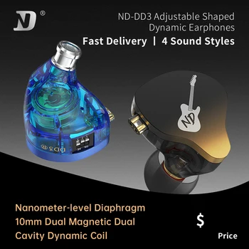 Спортни слушалки за бягане в стил ND dd3, двухмерная метална детска слушалки с четири скорости, музикални слушалки DJ