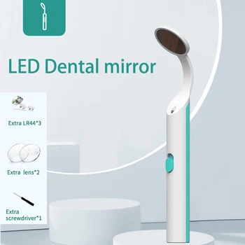 Стоматологично огледало за устната кухина с led осветление, огледало за проверка на инструмент, многократна употреба стоматологично огледало за устната кухина за предпазване от замъгляване, грижа за зъбите
