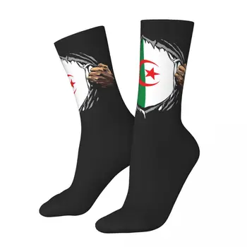 Супер Алжирское наследство, патриотични корените на Алжир, подаръчни цветни контрастни чорапи, компресия чорапи, страдащ от творчески отглеждане R345