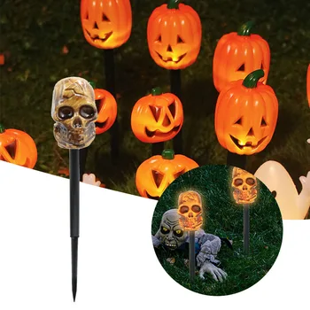 Тиква/черепа/призраци на земята лампа за Хелоуин, многоцелеви декоративна лампа за верандата, двора