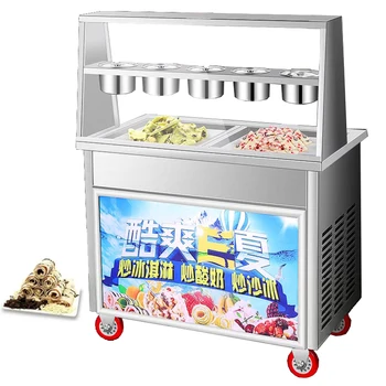 Търговска машина за приготвяне на печено сладолед машина за производство на крем за тайландски печено сладолед, електрическа машина за приготвяне на печено кисело мляко, машина за пържене лед