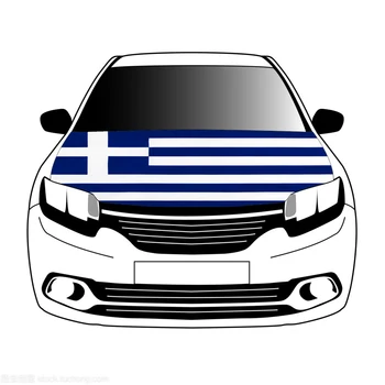 Флаг на Гърция знамена 3,3x5ft/5x7ft 100% полиестер, банер реклама на предния капак на автомобила е Обновена сублимационен печат печат флаг върху капака на колата + триъгълна закопчалка