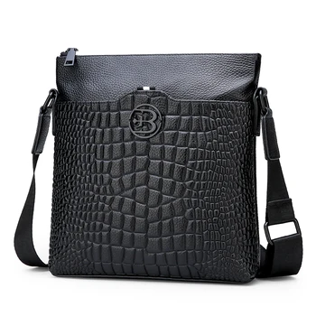 Чанта през рамо от естествена кожа за мъже, дамски чанти на висококачествени, ежедневни мъжки чанти-месинджър, модни мъжки чанти, бизнес чанта на рамото, марка
