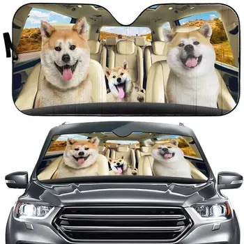 Японска Акита Авто сенника На Предното Стъкло Забавно Куче сенника На Предното Стъкло, Сгъваеми Слънчеви Очила Акита за Автомобил Suv
